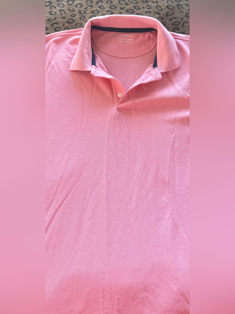 croft & barrow Men's Pink Polo with Contrast Trim